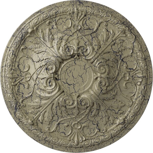 Ekena Millwork Tristan Ceiling Medallion (Fits Canopies up to 5 1/2"), 26"OD x 3"P, Castle Stone Crackle CM26TNCSC - main